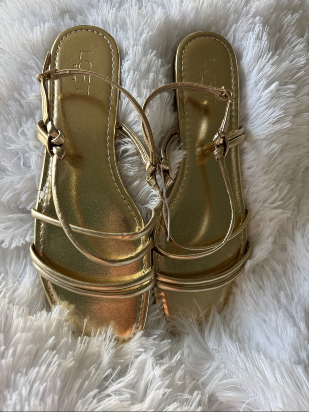 Gold Strappy Sandals - Women Loft